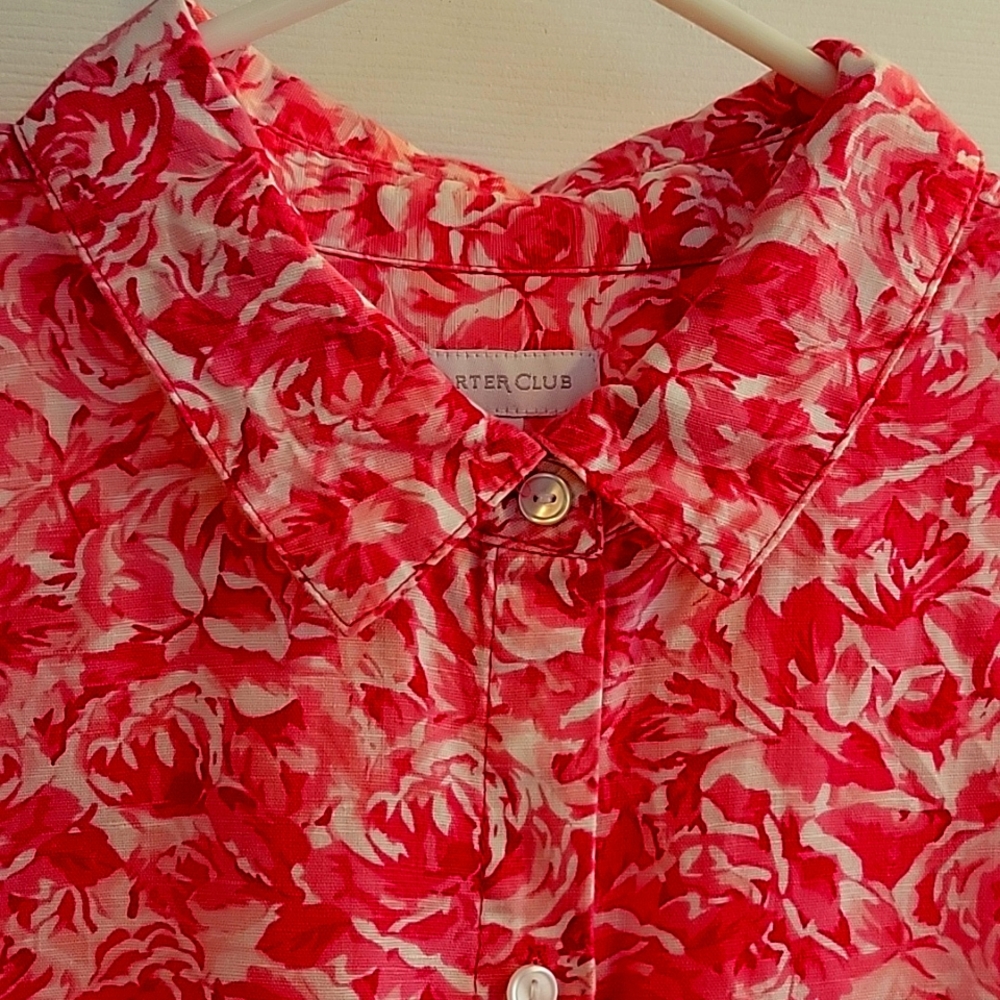 Charter Club Pink Floral Blouse